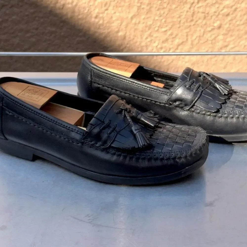 Nunn Bush Black Leather Loafers with Tassel - Size 9 1/2 M